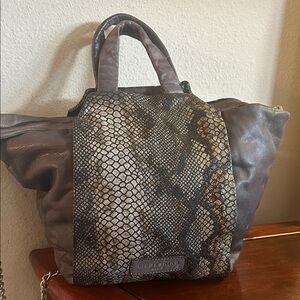 Liebeskind Black and Gray Snake Print Tote